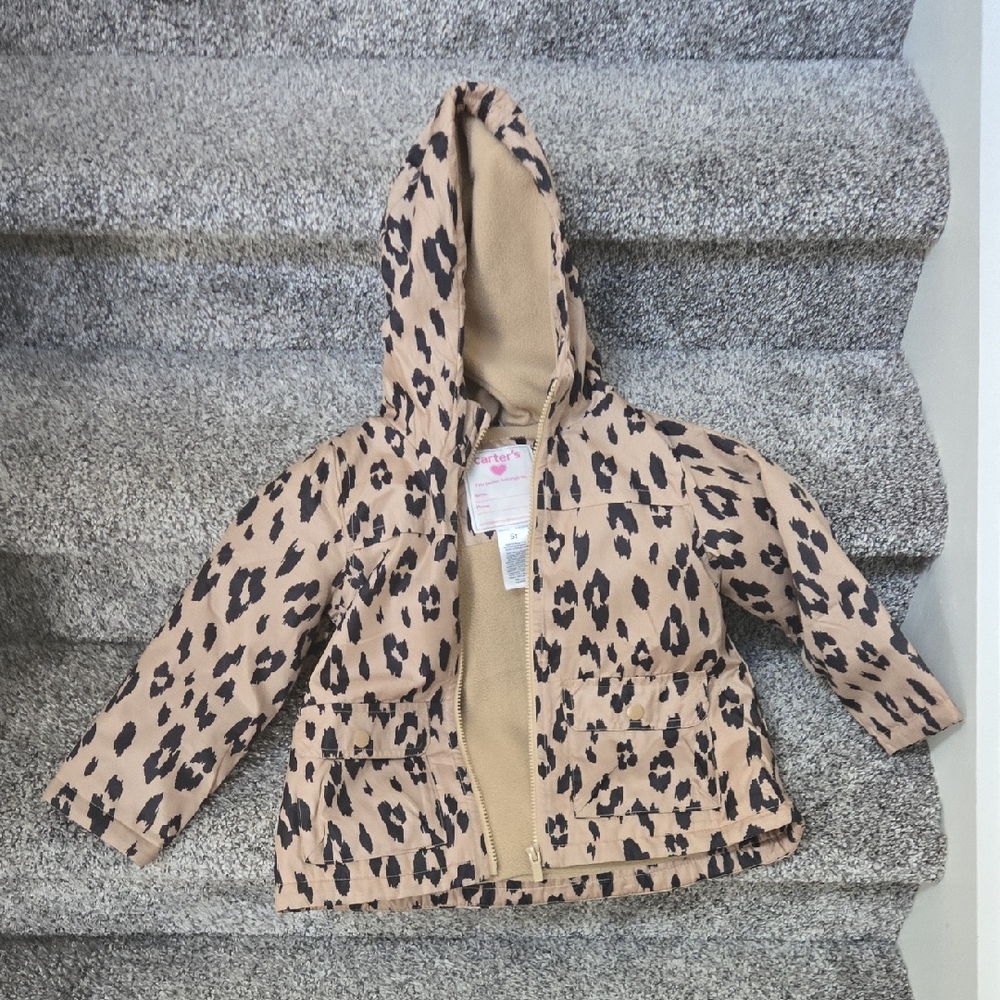 Carter's Tan and Black Leopard Print Raincoat
